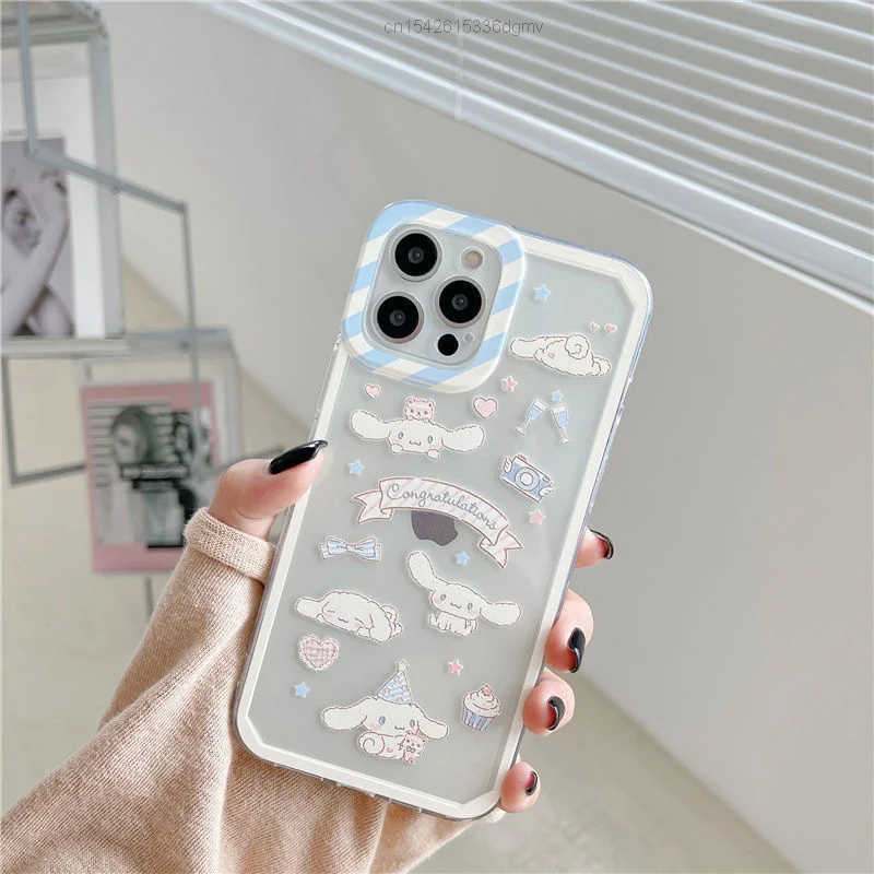 sanrio kuromi my melody cinnamoroll cartoon cell phone case for iphone 11 12 pro max 7 8 plus xs xr se tpu soft back cover box free global shipping