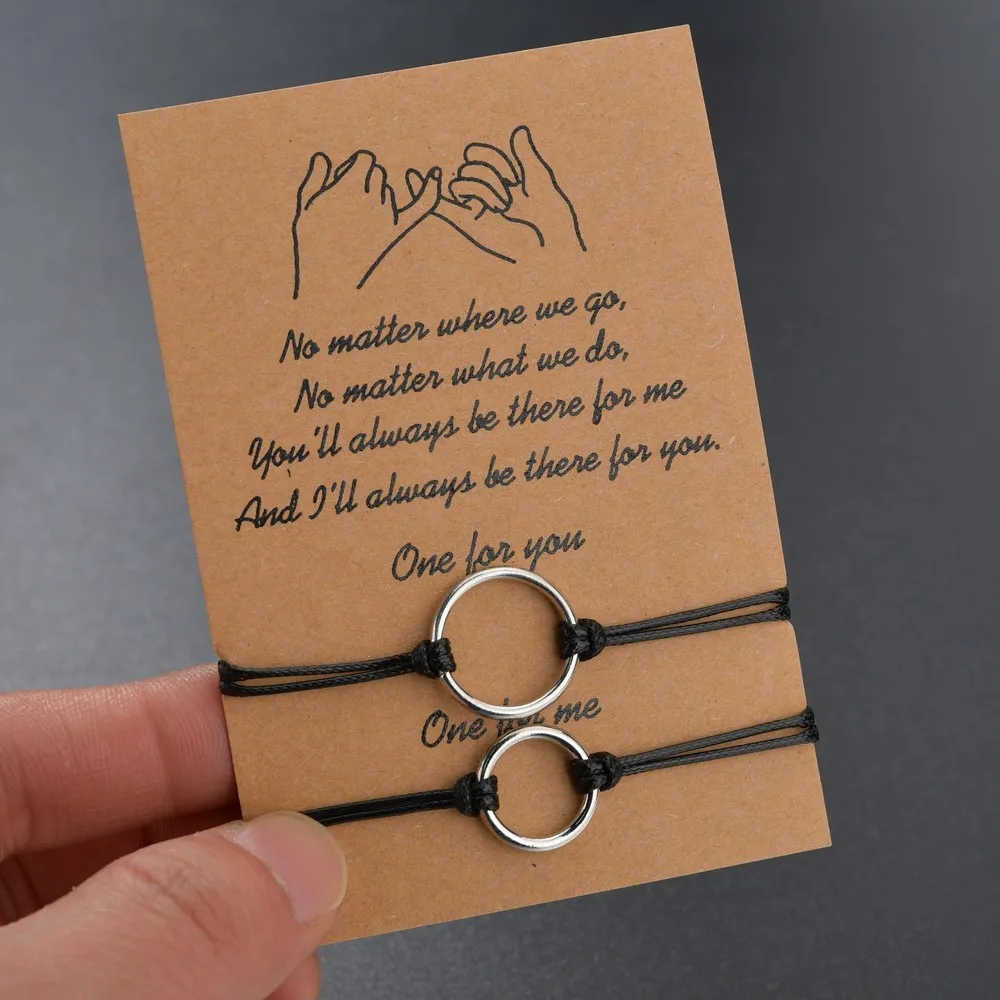 2 шт./компл. Набор браслетов для влюбленных пар женщин и мужчин простой браслет