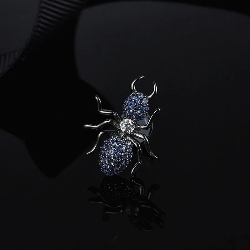 SLJELY Роскошные брендовые темно серые 925 пробы Серебристые синие серьги гвоздики с