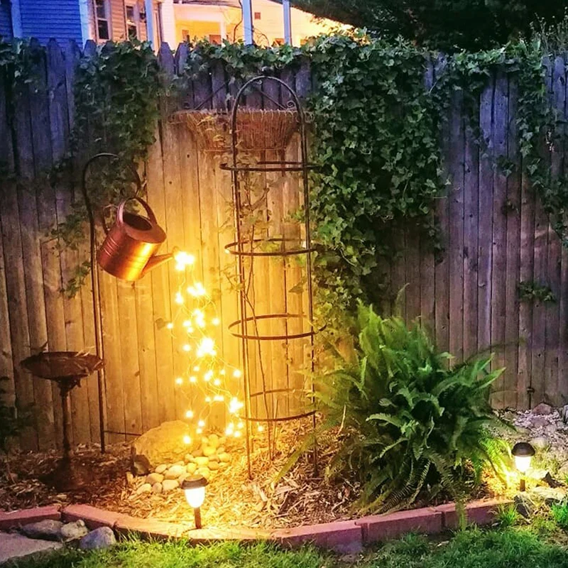 

Star Shower Garden Art Light Watering Can Lights Solar Waterfall Lights Outdoor Garden Decor LED Lamp Yard Wire Fairy Lights