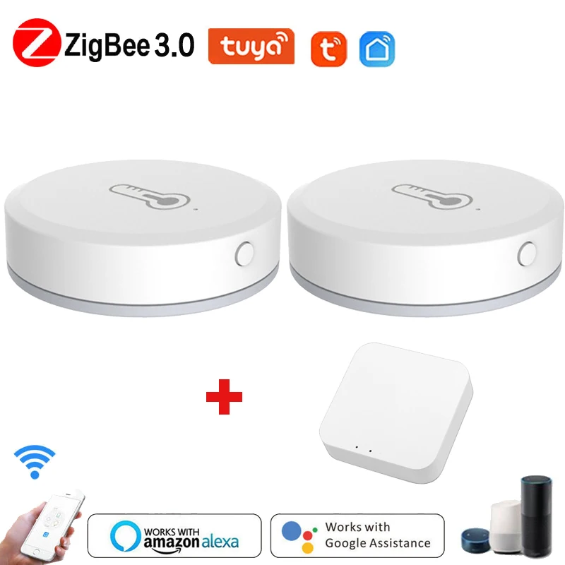 

Tuya ZigBee Smart Temperature And Humidity Sensor Work With Zigbee Gateway Hub Via Alexa Google Home SmartLife/Tuya App Control
