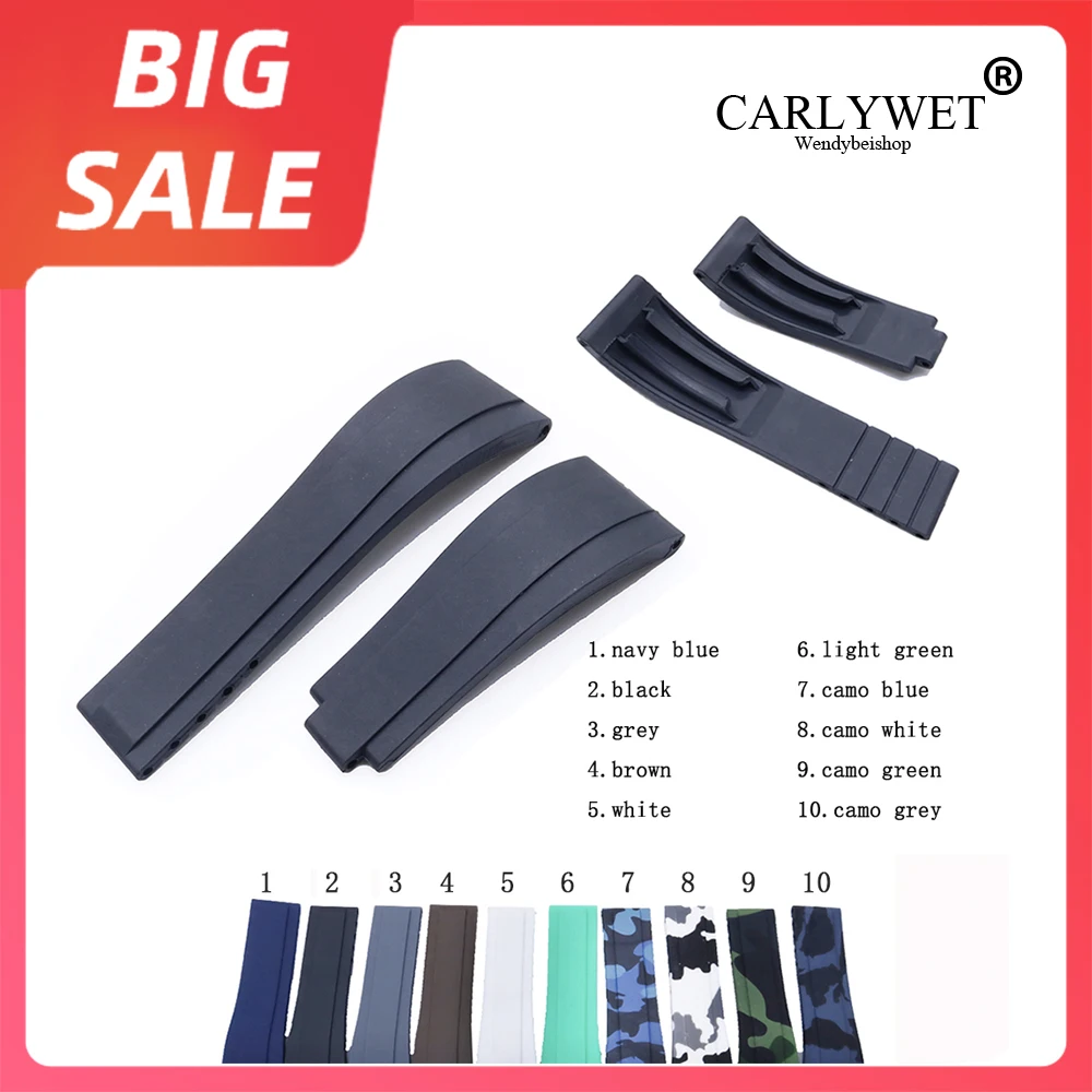 

CARLYWET 20 мм Высокое качество Замена резиновых наручных часов Ремешок Ремень для часов