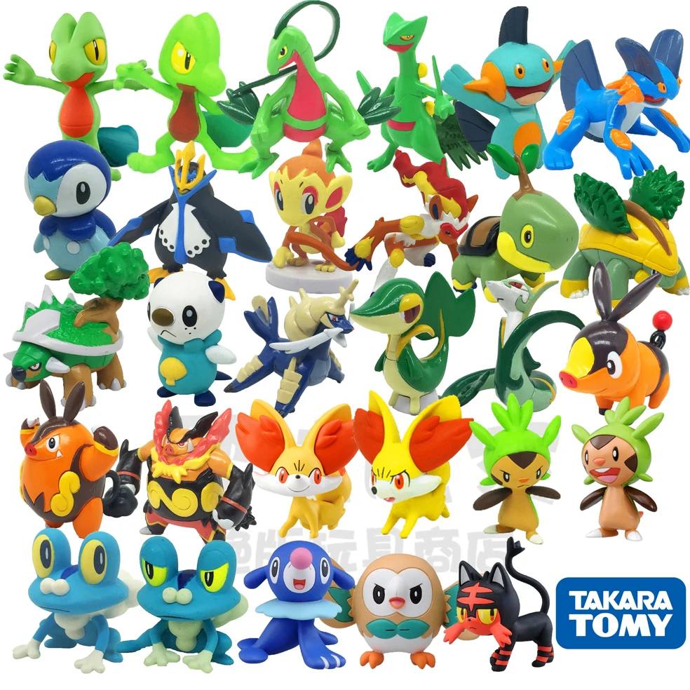 

Pokemon Doll Collections Action Figure Toy Genuine TAKARA TOMY MC Treecko Samurott Emboar Froakie Litten Rowlet Popplio Pikachu