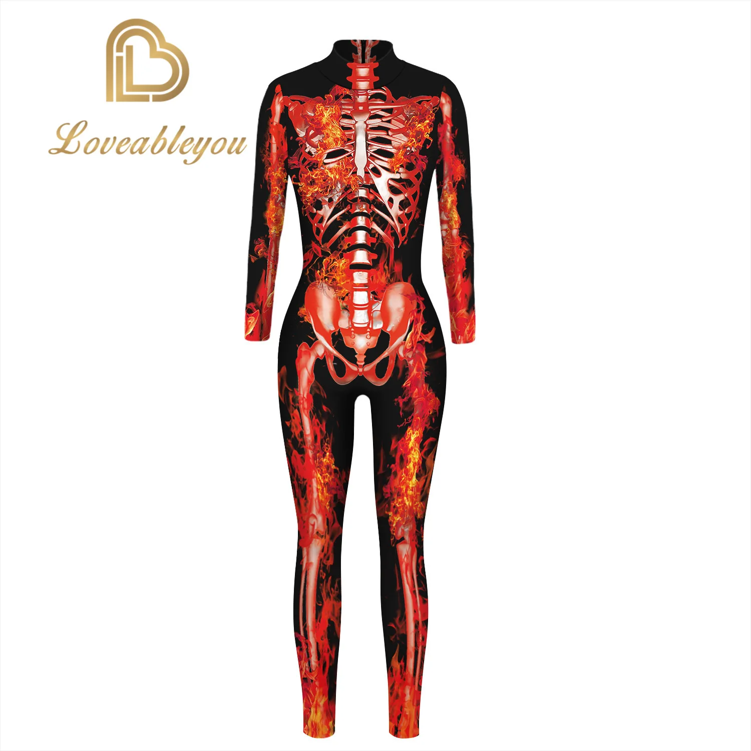 Костюм с принтом скелета на Хэллоуин для взрослых и женщин карнавальный костюм