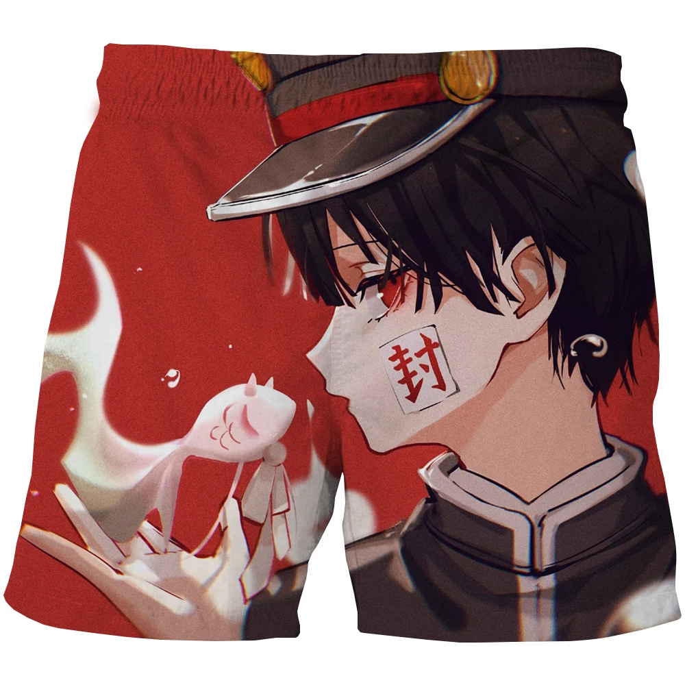 

Summer Kids Japanese Anime Funny Shorts Boys Girls Toilet-Bound Hanako-Kun Print Shorts Children Loose 3D Harajuku Beach Trunks