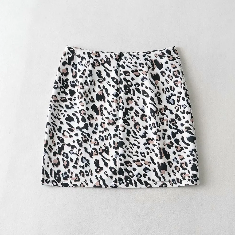 

High waist Skirt Summer new women's fashion leopard print split mini sktirts Slim sexy bag hip street style woman skirts