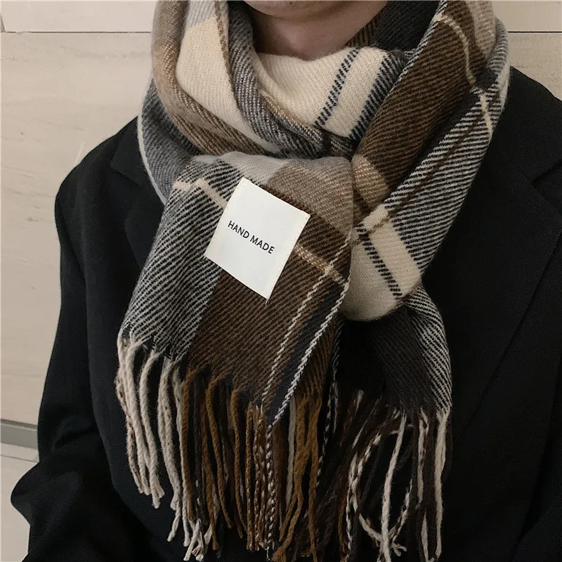 

New Scarf Men Winter Strip Plaid Wool Scarf Luxury Classical Warm Long Soft Cashmere Winter Scarves for Men Winter Accessories