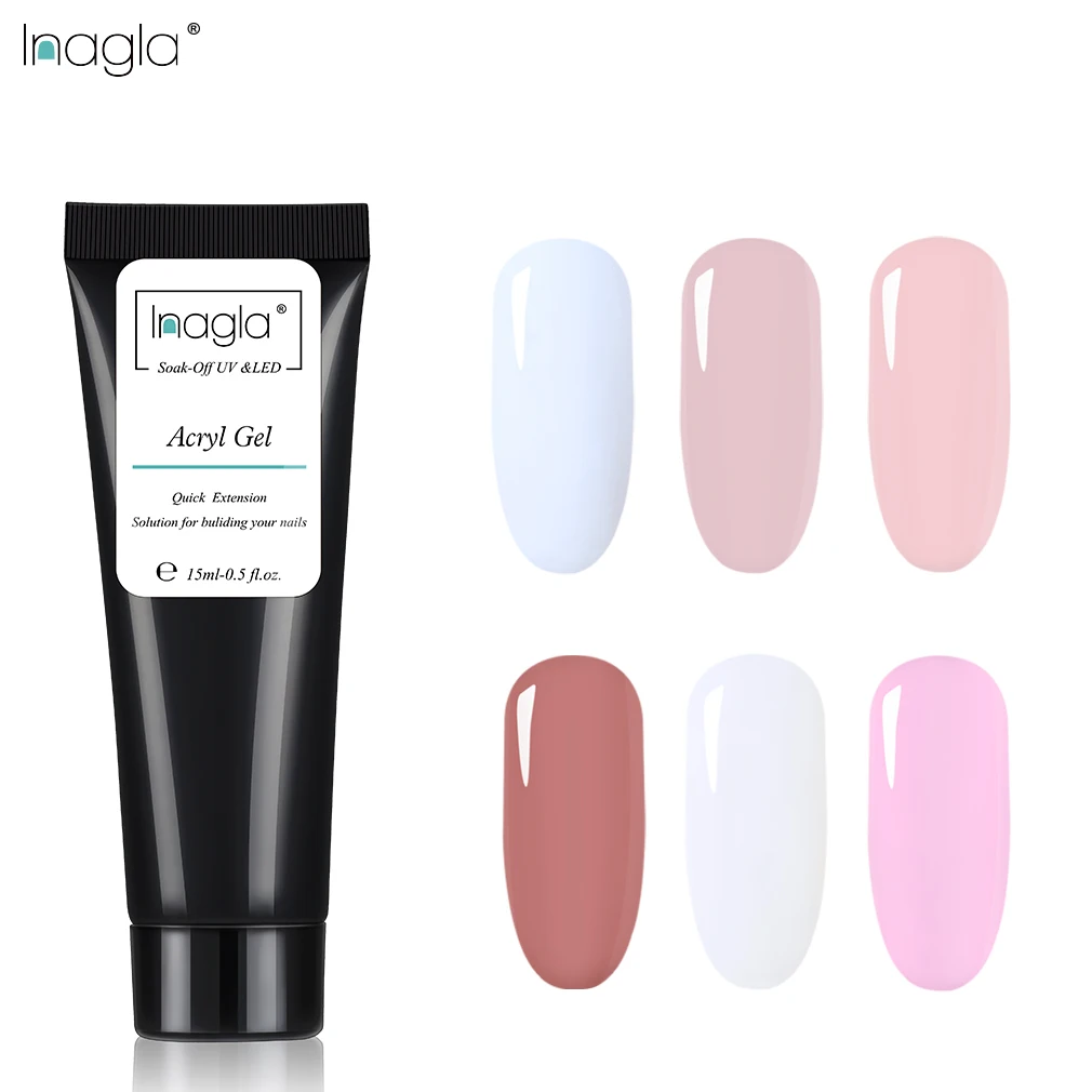 Inagla 15 мл Poly colors серия Гель лак для ногтей Soak Off UV светодиодный праймер салон