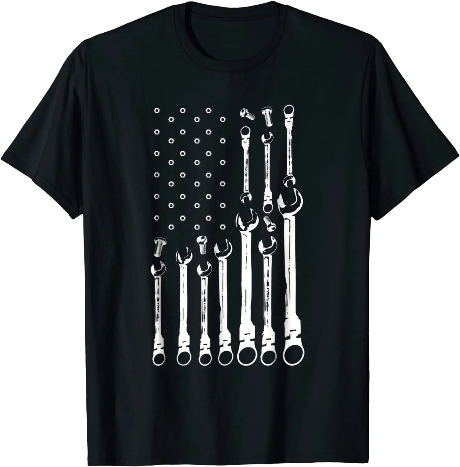 

Mechanic Flag Shirt Patriotic Mechanic USA Flag T-Shirt Gift Cotton Men Tops T Shirt Fashionable Top T-shirts Simple Style Funny