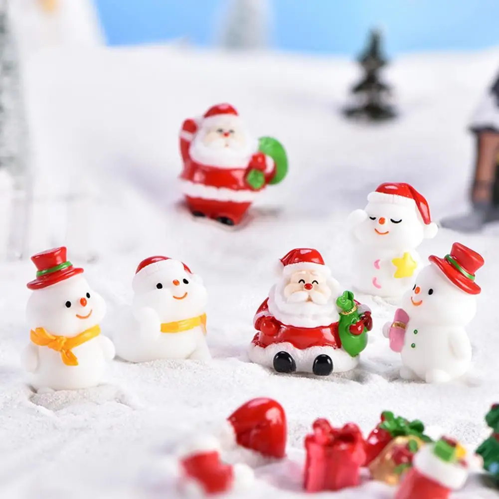 

Adorable Snowman Shape Miniature Statue Decor Beautiful Handmade Resin Miniature Statue Model for Home