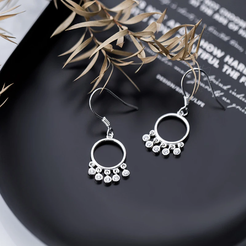 Colusiwei стерлингового серебра 925 длинные висячие серьги для женщин ослепительно