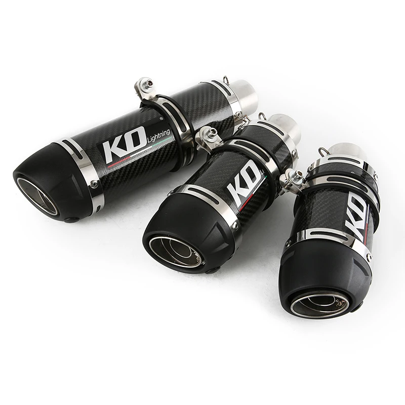 

250 мм 315 мм 380 мм Универсальный 51 мм Внутренний выхлопной глушитель выхлопной трубы из углеродного волокна для побег со съемным глушителем св...