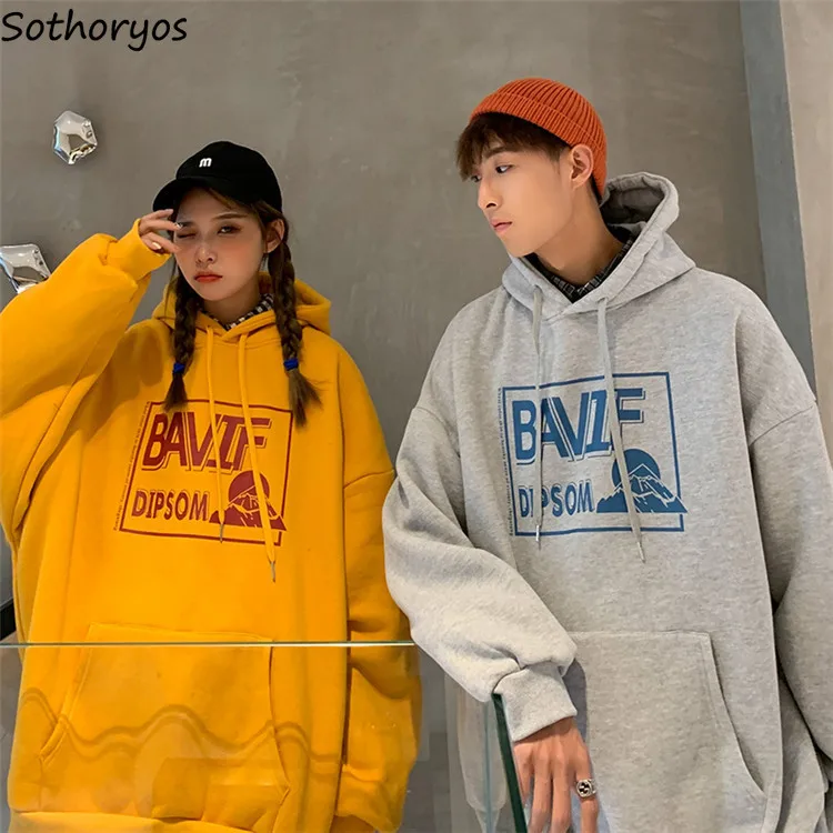 

Женская шерстяная худи с подкладкой толстовки для влюбленных пар с простой утепленные туники с плюшевым Harajuku Свободные все-матч шнурок теп...