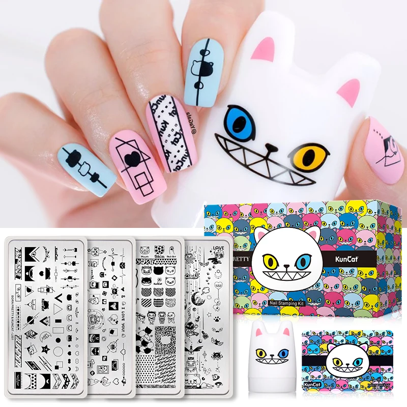 Набор штамповочных тарелок BORN PRETTY &amp KUNCAT подписанный набор штамп-шаблон