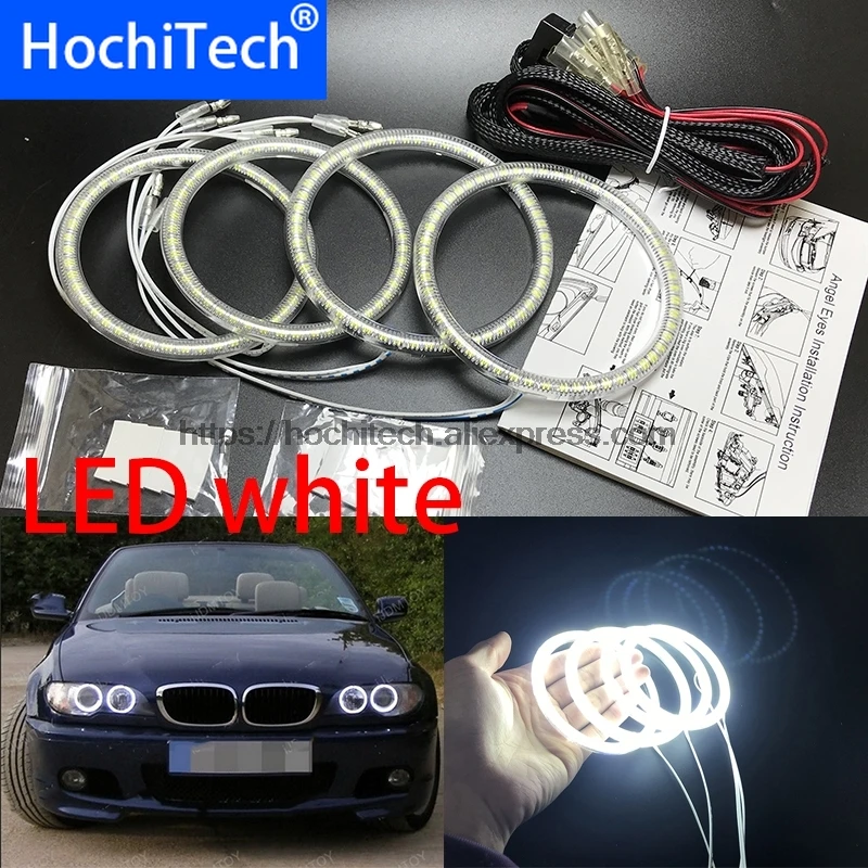 

HochiTech for BMW E46 convertible facelift with xenon car styling Ultra bright 6000K White SMD LED Angel Eyes Halo Rings