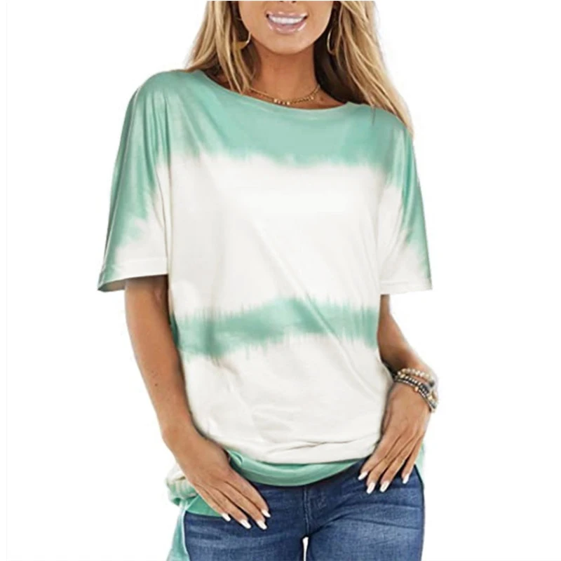 

Contrast Color O Neck Short Sleeve Oversized T Shirt Women Casual Streetwear Tops Ladies Fashion Summer Loose Tee Shirts