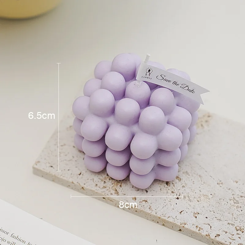 Свеча-Кубик Рубика в виде ракушки оригинальный подарок ручной работы для