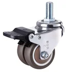 4 шт. 2 дюймов сверхмощный поворотный стволовых резиновые колёсики M12 х 25 мм замок ролики Замена замки для мебели