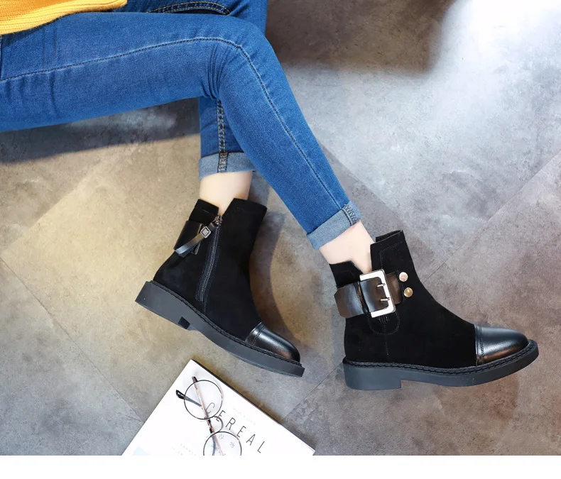 Botas mujer 2019 повседневная обувь женские ботинки на платформе Martin Модная брендовая