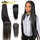 30 34 36 38 дюймов длинные прямые пучки с застежкой, человеческие волосы, бразильские волосы без повреждений, пупряди с застежкой спереди, сделка