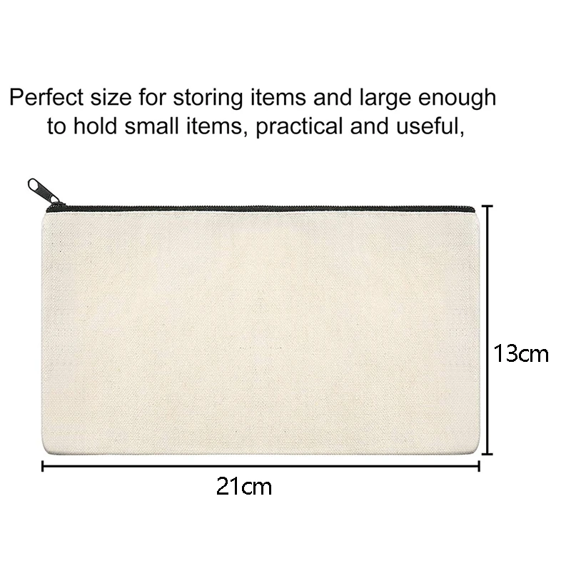14 шт. сумки для макияжа из холста на молнии чехол-карандаш пустые DIY рукоделия