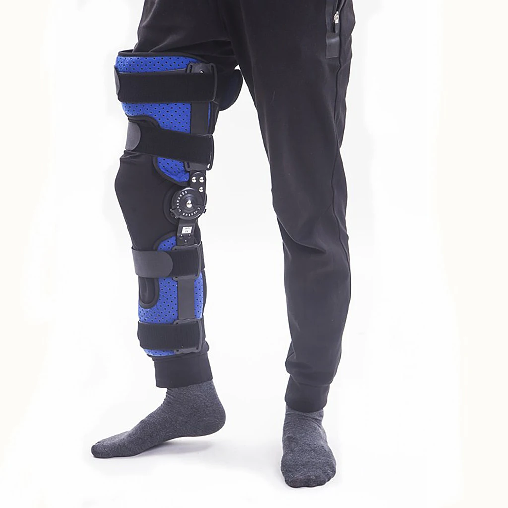 

Durable Adjustable Hinged Knee Orthosis Brace Support Ligament Sports Orthopedic Splint Osteoarthritis Knee Pads - S / M