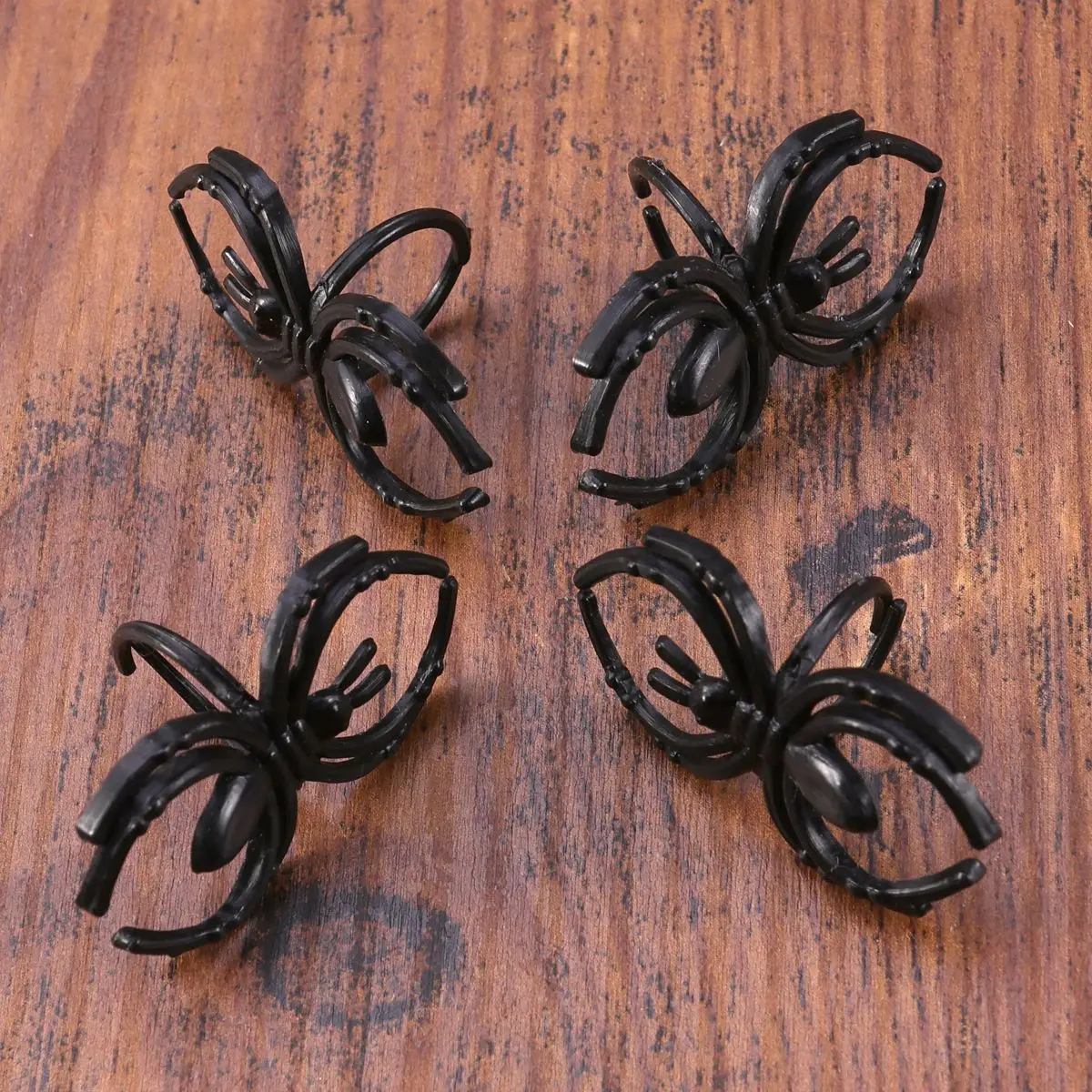 144 шт черное кольцо с пауком Хэллоуин реквизит пластиковое украшение из колец