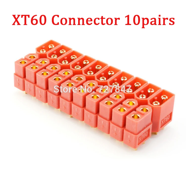 20 шт.(10 пар) Высокое качество XT30 XT30U XT60 XT60H XT60L XT60PW XT90 XT90S разъем для батареи мультикоптера - Цвет: Orange XT60 Plug