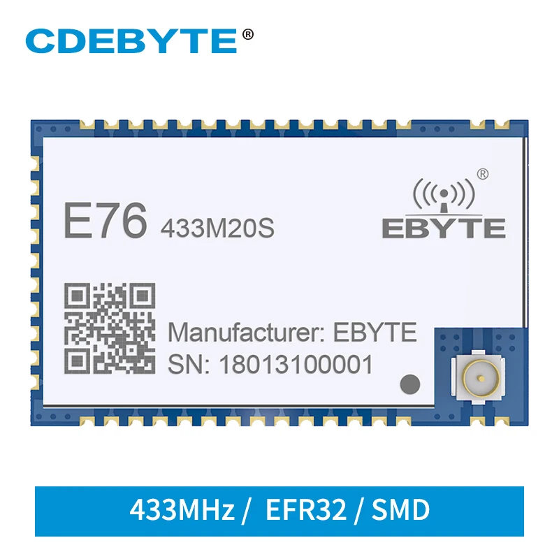 

EFR32 433MHz 100mW SMD Wireless Transceiver Long Range 20dBm SOC ARM CDEBYTE E76-433M20S Transmitter Receiver rf Module