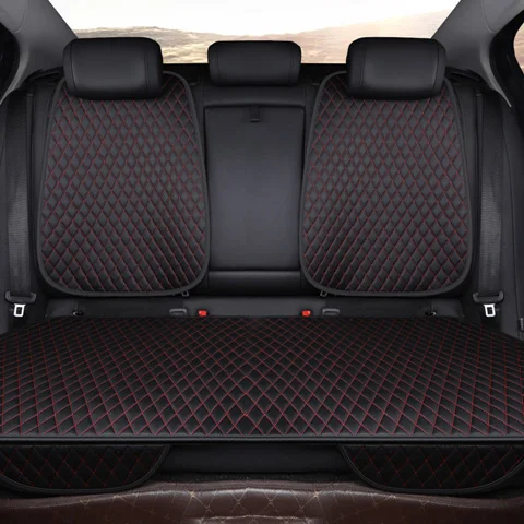BlackRed back Абсолютно новые легкие в очистке не перемещающиеся подушки для автомобильных сидений, универсальные водонепроницаемые чехлы для сидений из искусственной кожи, подходят для большинства автомобилей - Название цвета: BlackRed back