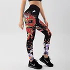 Женские спортивные Леггинсы с высокой талией и принтом дракона