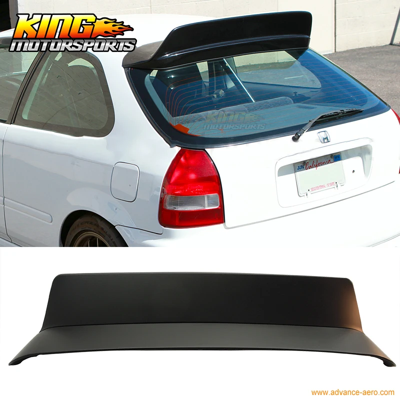 Подходит для 96 00 Honda Civic 3DR Hatchback BYS Duckbill Matte Black ABS спойлер на крышу (ABS)|spoiler for honda
