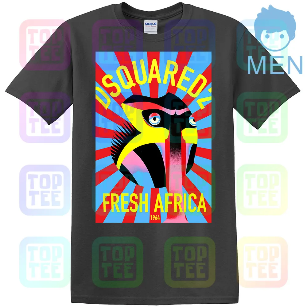 MEN-DARK GRAY Фирменная Новинка DSQ Fresh Africa Мужская футболка Распродажа топы Мужские Женские Унисекс Размер: S-3XL - Цвет: MEN-DARK GRAY