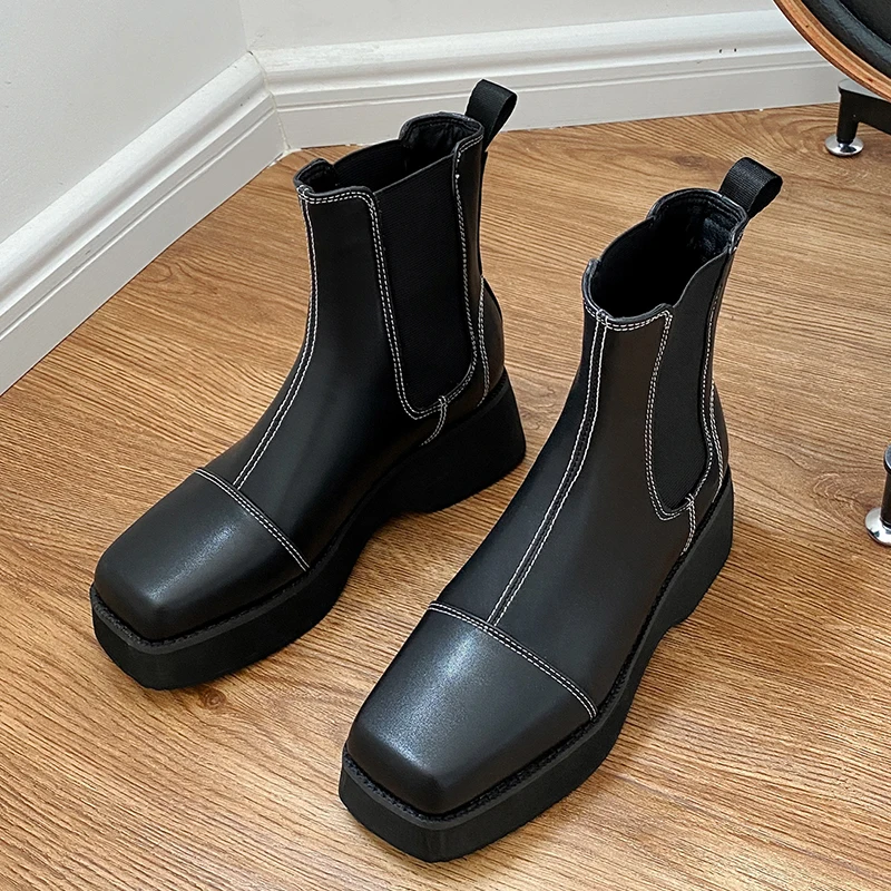 

Oversized Simple square toe short boots boots women shoes ankle boots for women ladies boots shoes woman winter