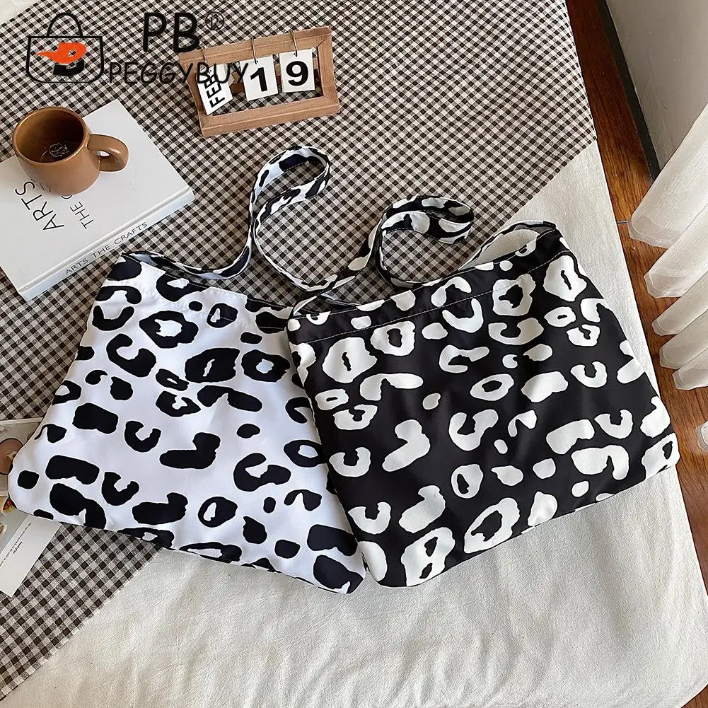 

Fashion Leopard Print Shoulder Bags for Women Casual Nylon Shoulder Bags Female Messenger Pouch Shopping Tote Handbags