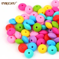 tyry hu 200pcslot lentil beads baby teether silicone teething beads for necklace diy pacifier chain bpa free silicone beads