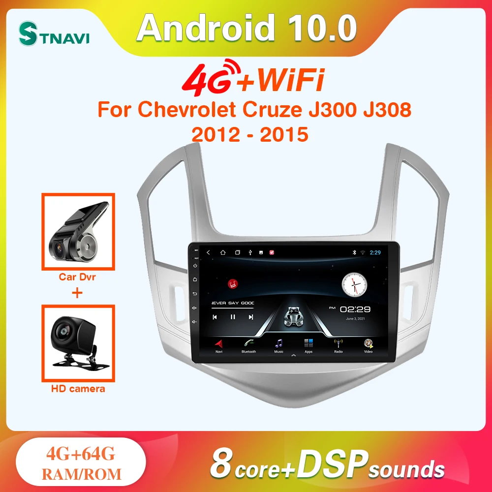 

STNAVI Android 10.0 4G Wifi DSP Carplay Car Radio Multimidia Video Player Navigation GPS For Chevrolet Cruze 2012 2013 2014 2015