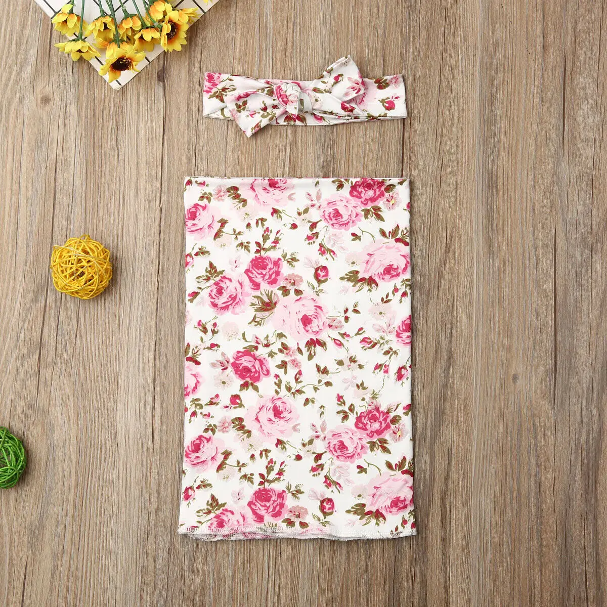 2 шт. пеленки и повязки на голову с цветочным принтом | Мать ребенок