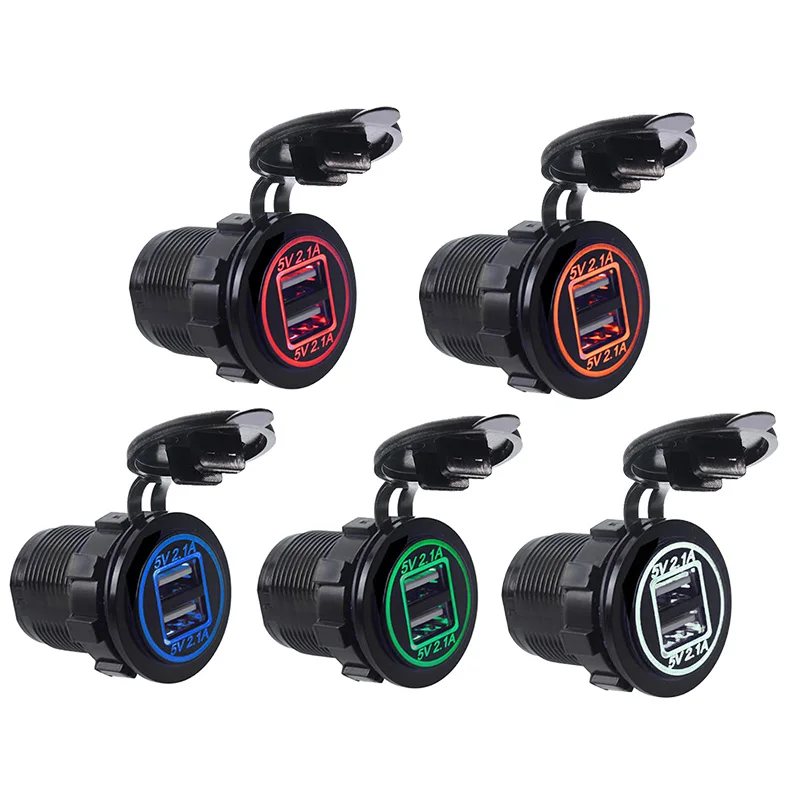 

Dual USB Charger Socket Power Outlet Adapter 5V Waterproof Dual USB Ports Fast Charge for Smartphone Car Boat Marine