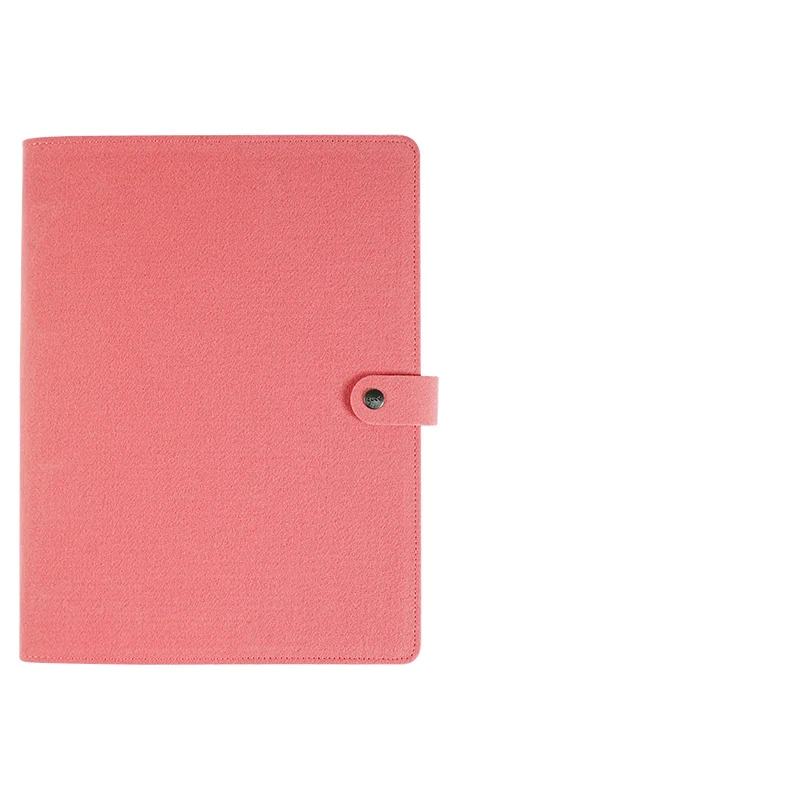 Fastener Pink Фетровая Обложка для ноутбука офисная тетрадь B5 большой блокнот планировщик ежедневных заметок многоразовые блокноты бизнес Канцтовары на заказ - Цвет: Fastener Pink