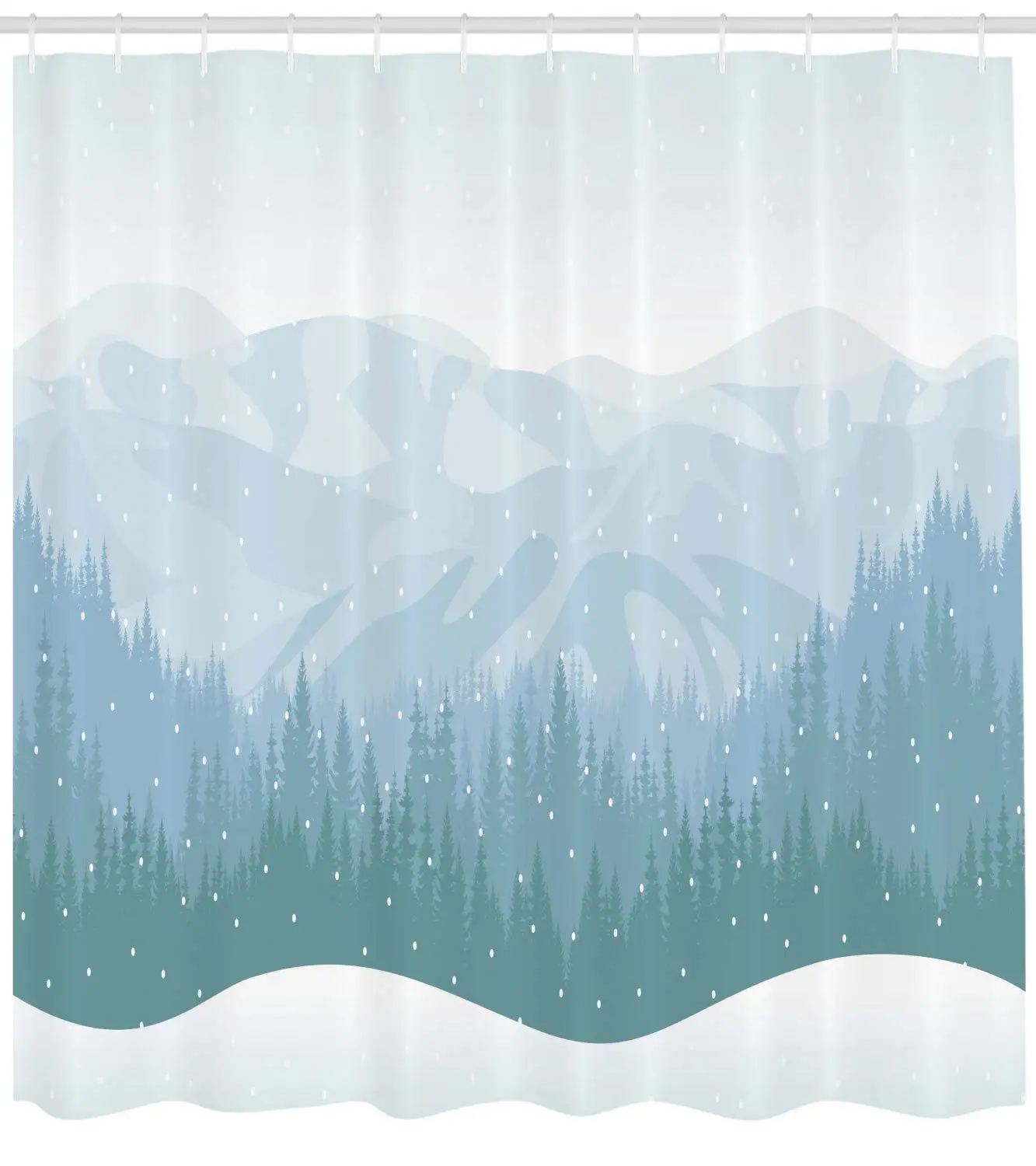 Голубое небо занавеска для душа непрерывная пустыня сосны горы зимнее время