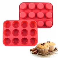 12 silicone mold muffin pudding mould bakeware round cup cake pan baking tray