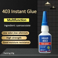 higlue 403 low odor low bleaching instant super glue 20g for letherplasticmetal