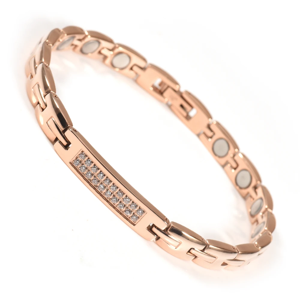 Магнитный браслет из нержавеющей стали для женщин Исцеление энергии здоровья 15