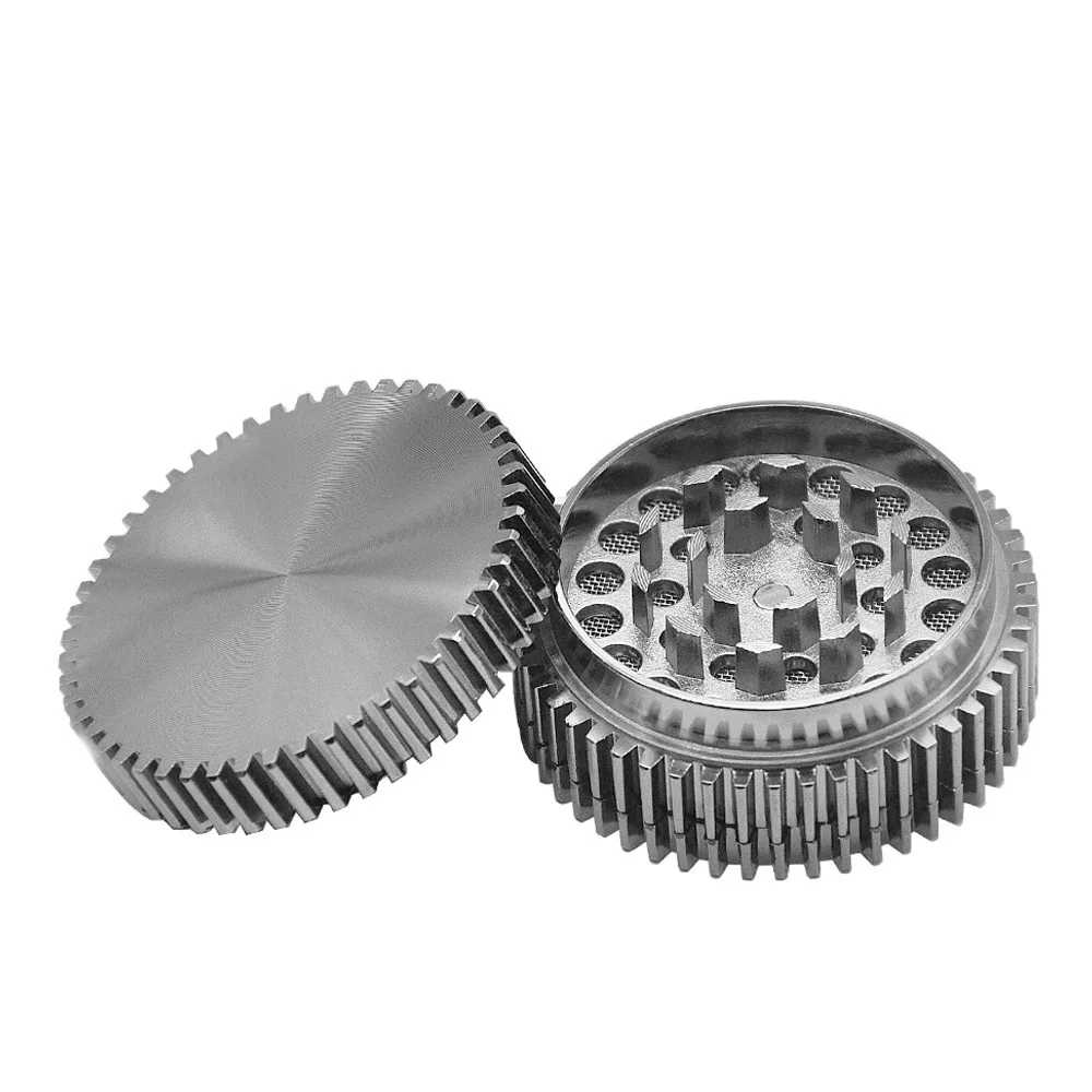 Новая Шестерня Стиль цинковый сплав курительная Мясорубка 56 мм 3 шт МЕТАЛЛ ТАБАК