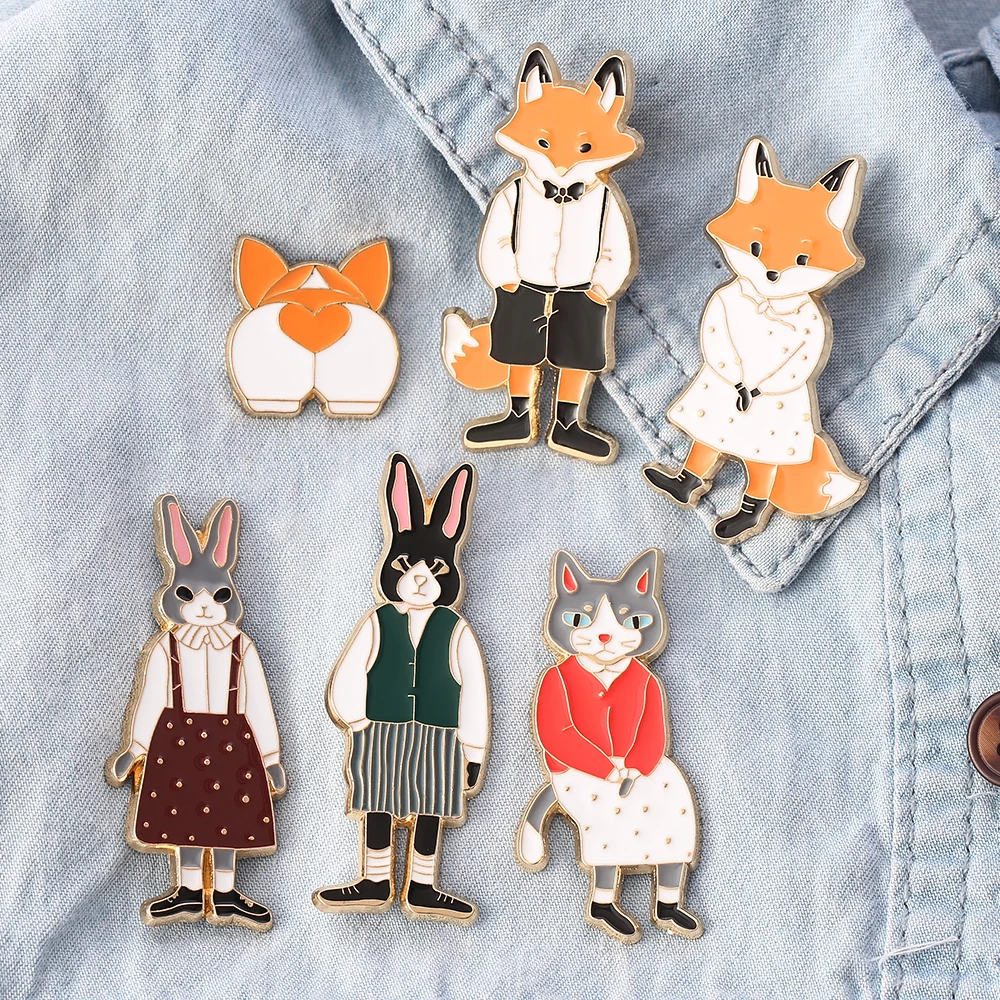 Креативная Лисичка эмалированная брошь лиса мистер MS Детские Броши одежда