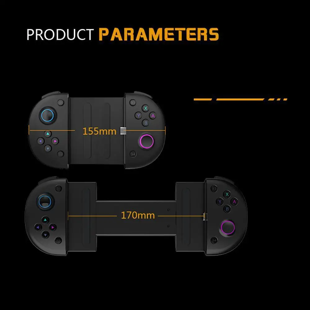 

MINI Game Controller with Type C fast charging +Telescope phone holder Portable game handle joystick Sensitive buttons design