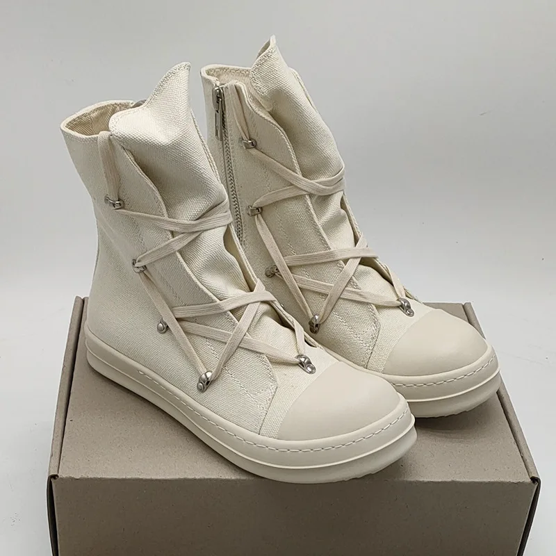 

Classic Brand High-top Men's Shoes Canvas Casual Sports Students Thick-soled Couple Sneakers Black White Board Shoes Women Flats