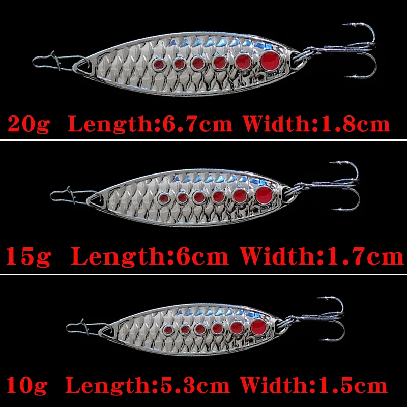 1pcs Metal 10g/15g/20g Fishing Lures Wobbler Spinner Bait Spoon Artificial Bass Hard Sequin Paillette Metal Steel Hook Lures