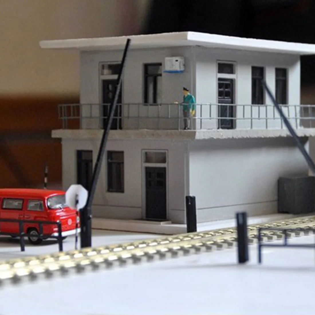 NFSTRIKE 1:87 HO Scale Two-Storey Railway House Model Train Scene Model For Sand Table Ho Scale Model Train Accessories